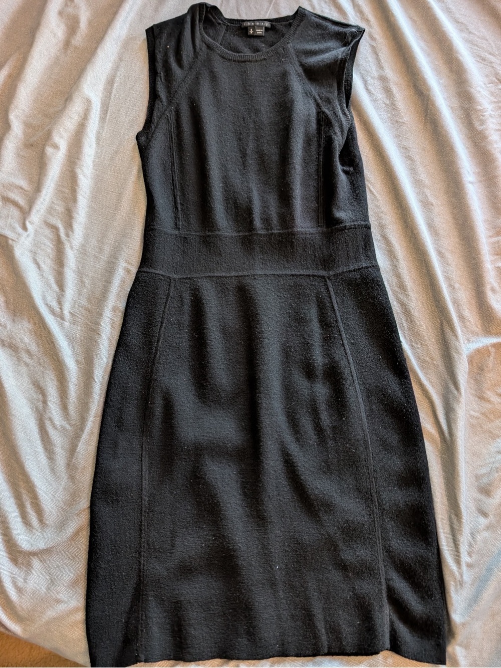 Theory Black Sleeveless Knit Midi Dress (Sweater Dress)